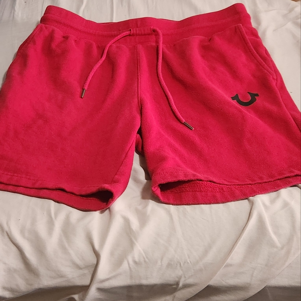 True Religion Vibrant Red Athletic Shorts